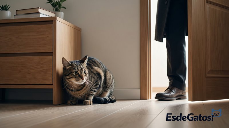 gato asustado