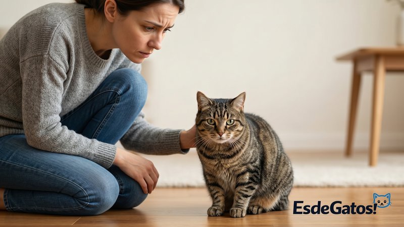 persona acariciando gato