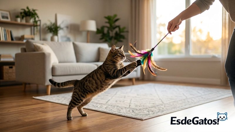 Un gato que juega a diario es más sano y menos travieso.