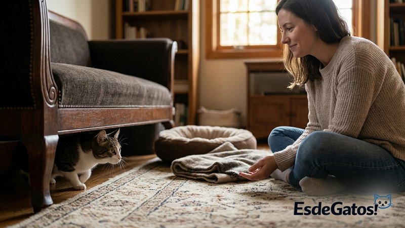 Un cuidador sentado de lado en el suelo