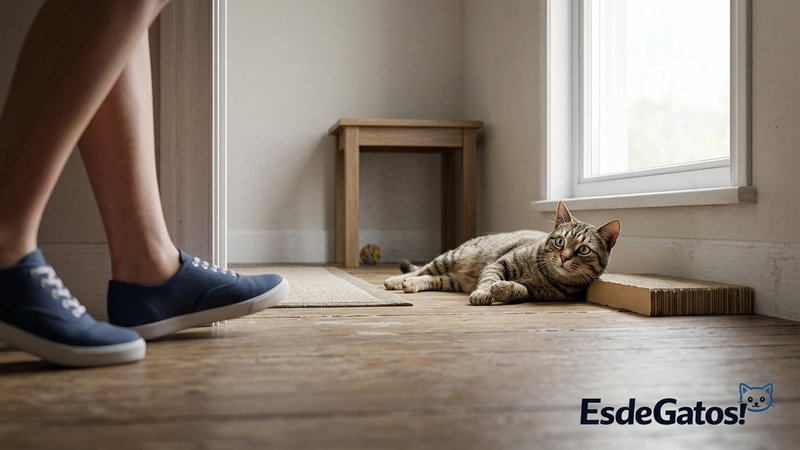 Un gato aburrido en una casa