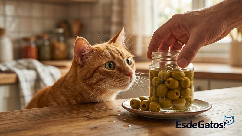 gato y aceitunas