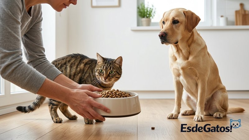 gato y comida de perro