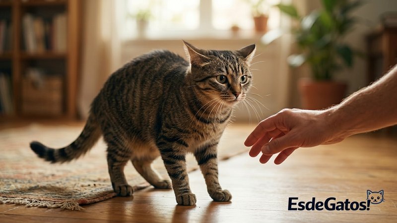 Un gato mostrando señales claras de incomodidad