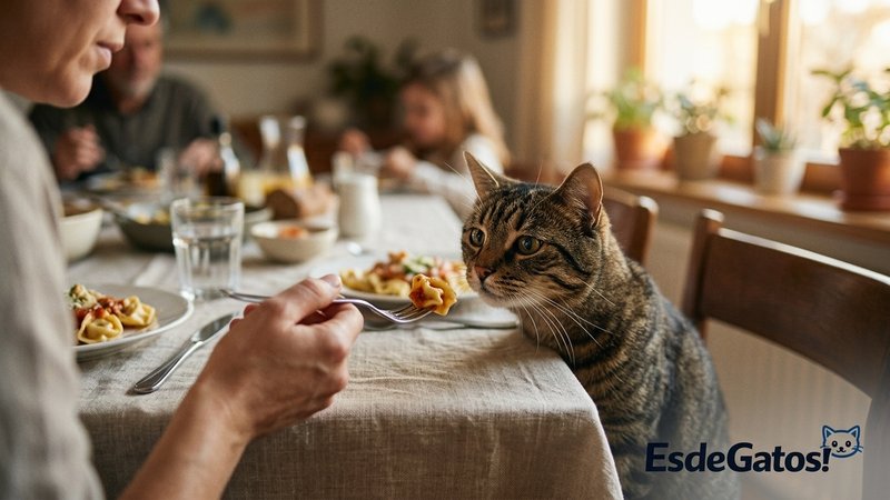 gato pidiendo comida