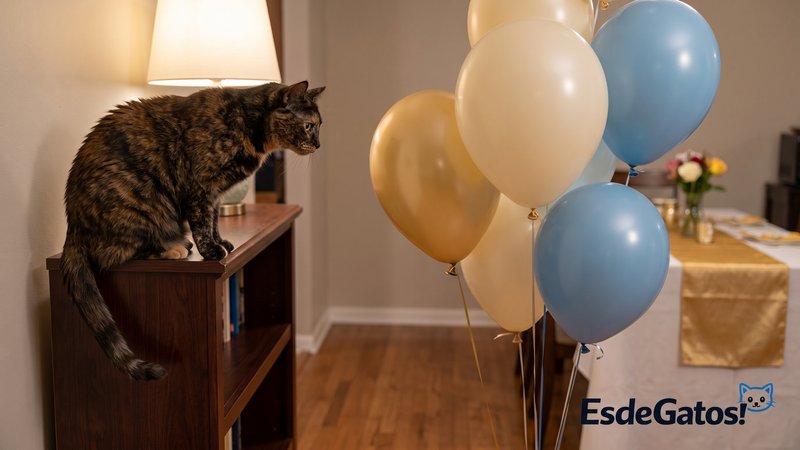 gato y globos