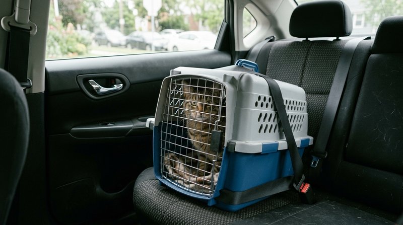 Un gato senior de pelo largo tumbado sobre las rodillas de su tutor mientras le revisan con cuidado los dedos de una pat
