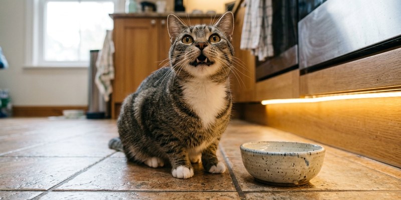 16 cat waiting beside