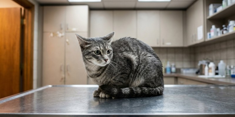 8 tense cat sitting