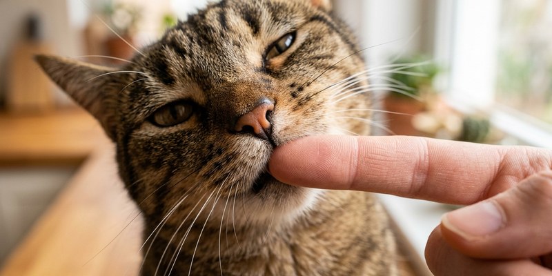93 cat pressing cheek