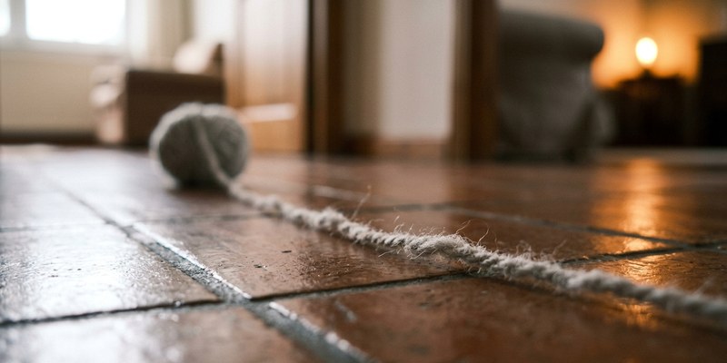 wool yarn unravelling on
