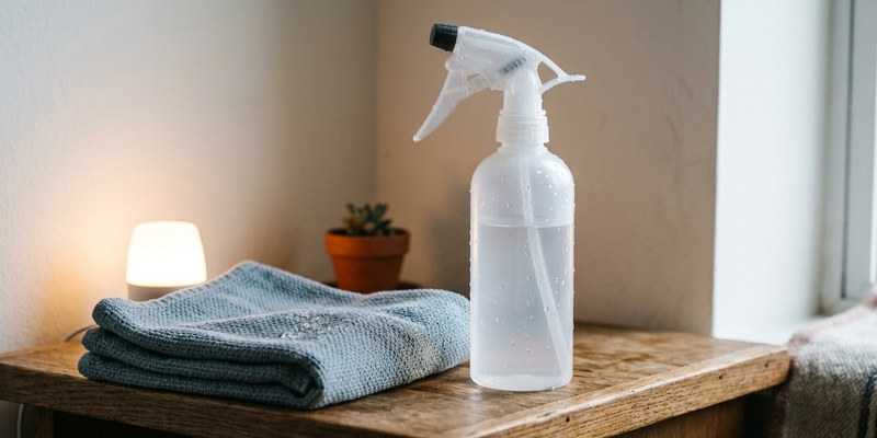 spray bottle and folded