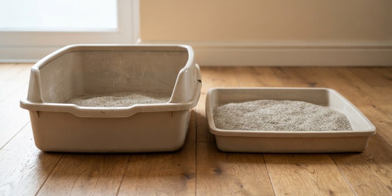 two empty litter trays