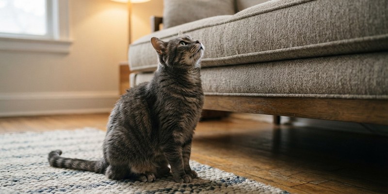 elderly cat sitting on