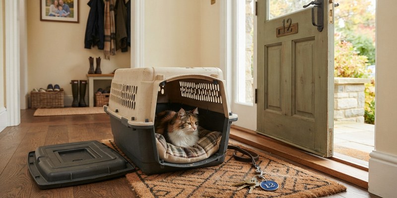 open pet carrier by