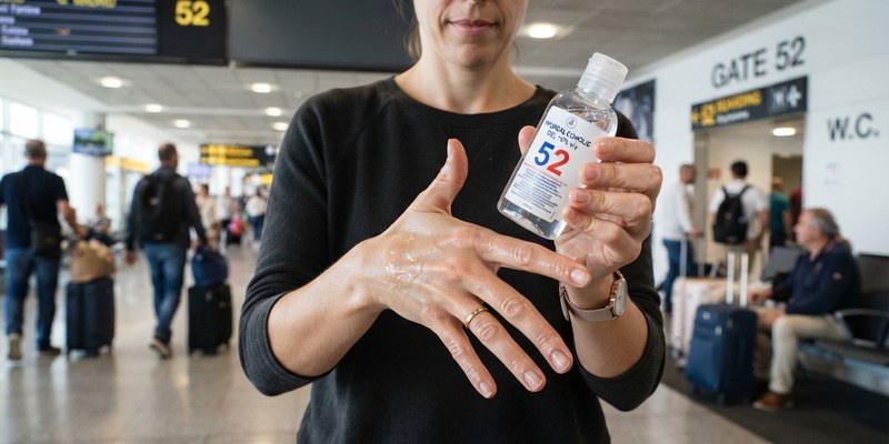 hands rubbing hydroalcoholic gel