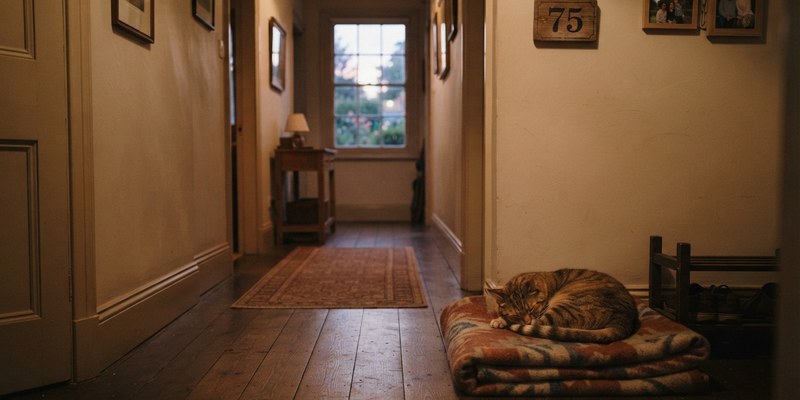 hallway at dusk with