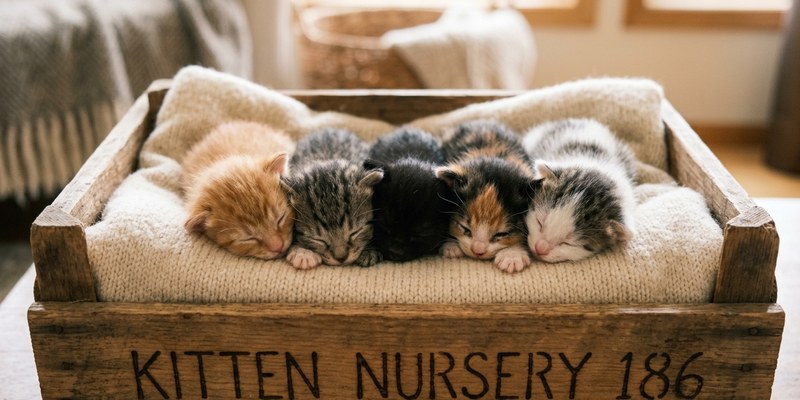 newborn kittens sleeping in
