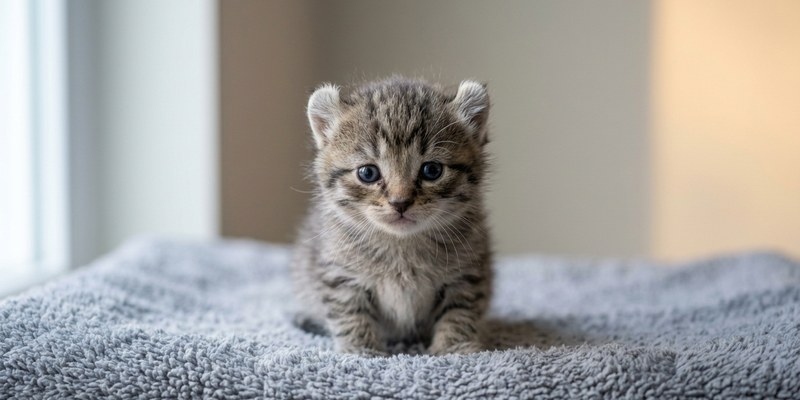 kitten sitting on fleece
