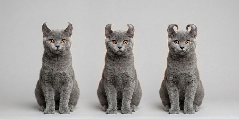 three cats seated together