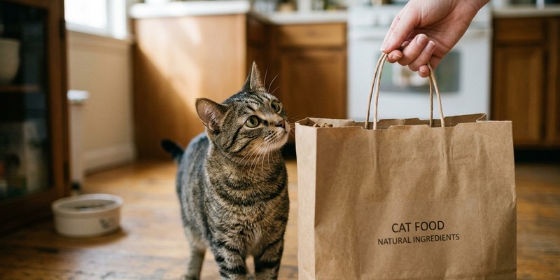 hand holding pet food
