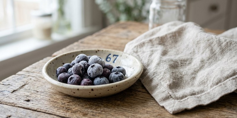 frozen blueberries on small