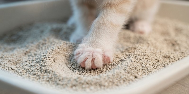 kitten paw pressing into