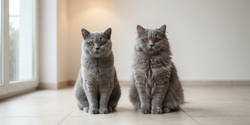 two cats tiled floor
