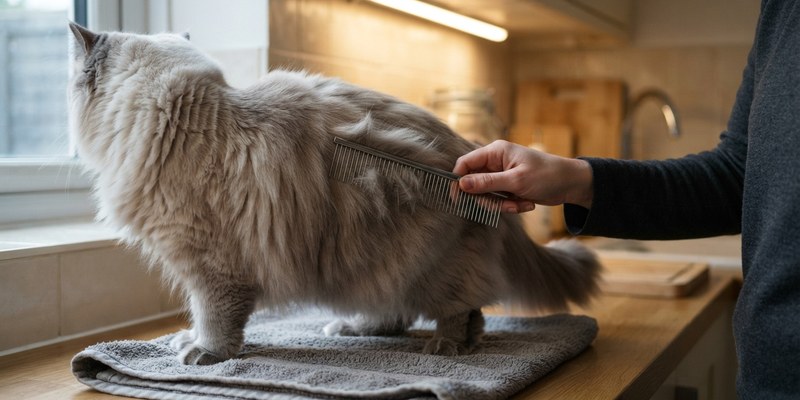 longhaired british towel counter