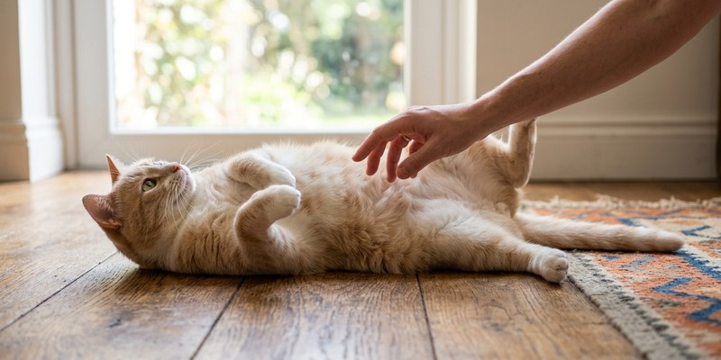 cat lying on wooden