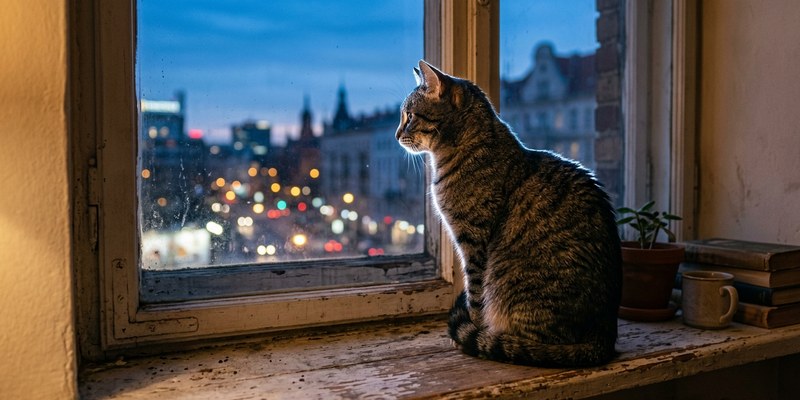 cat sitting on windowsill