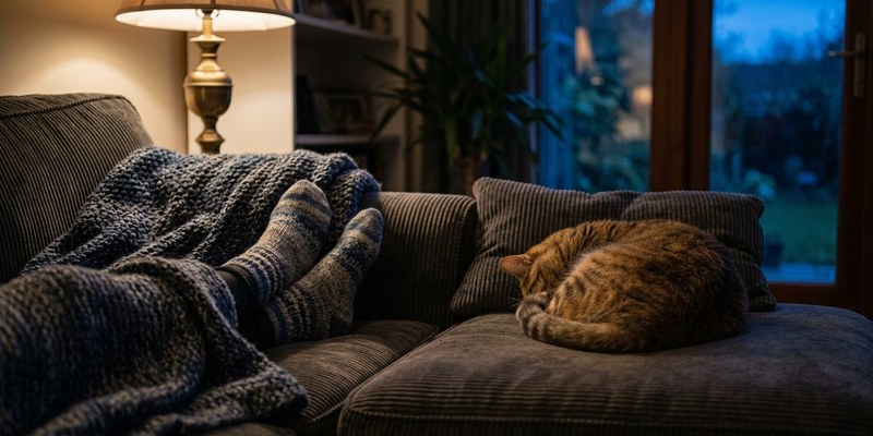 cat sleeping on sofa