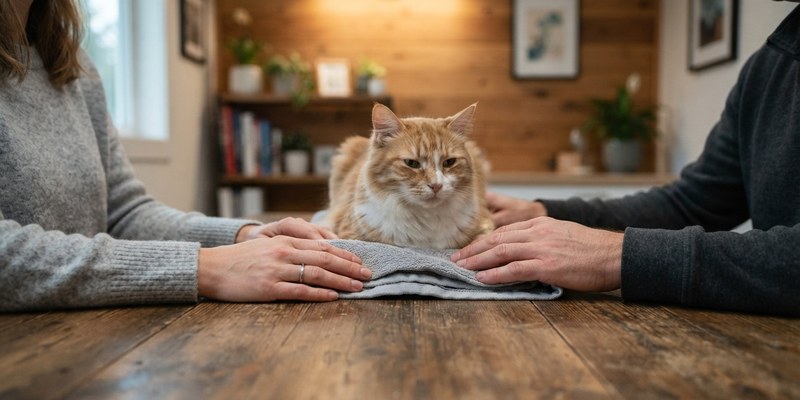 hands resting on table