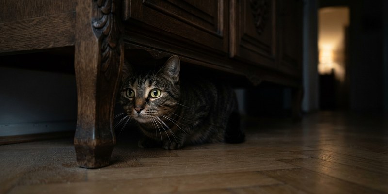 tabby cat under wooden