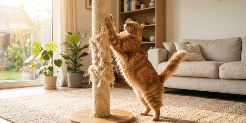ginger cat scratching sisal