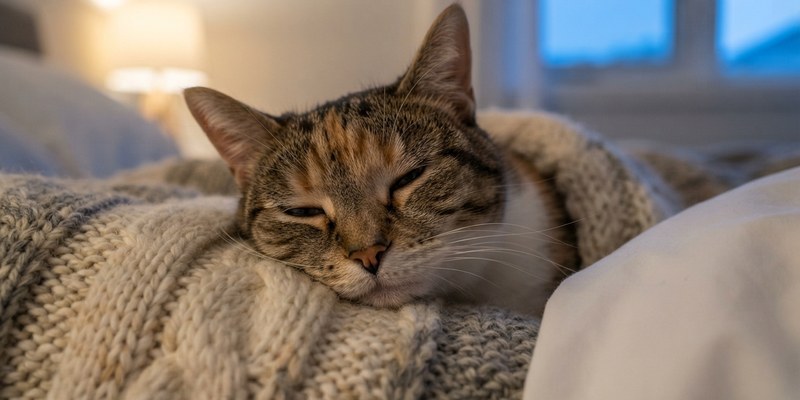 cat face resting on