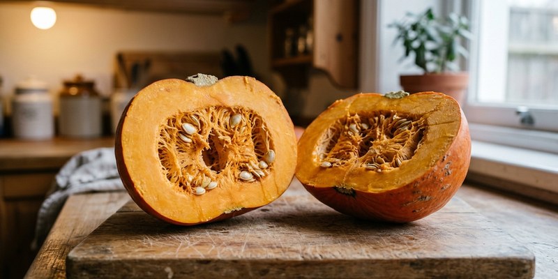 pumpkin cut in half