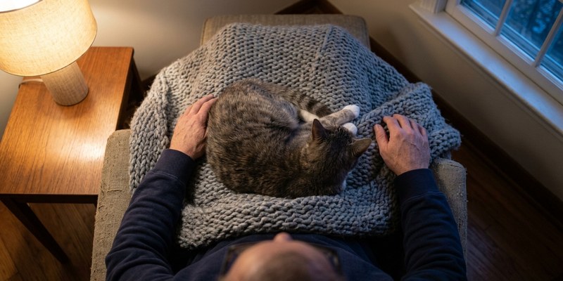 anciano dormido regazo