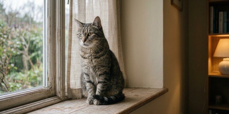 gato anciano sentado