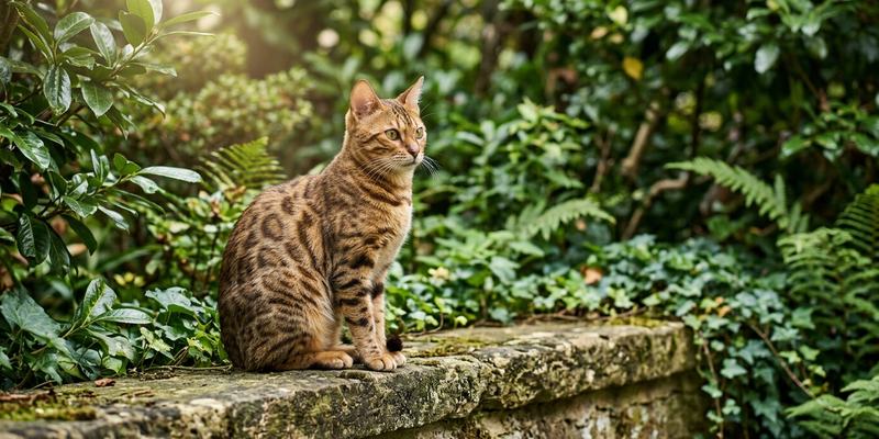domestic cat sitting on