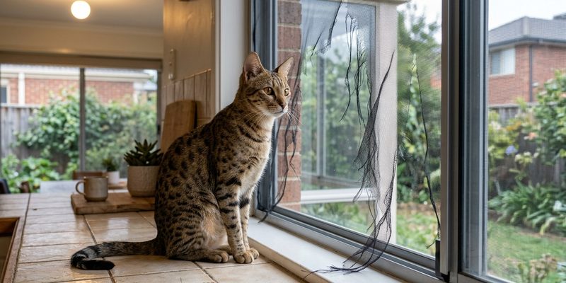 spotted cat sitting on