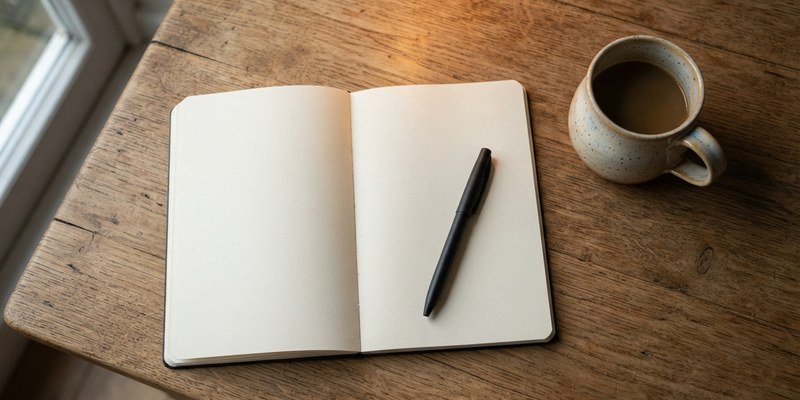 notebook and pen on