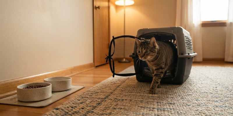 cat stepping out of