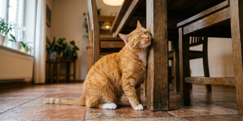 gato frotando mejilla