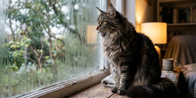 gato piando ventana