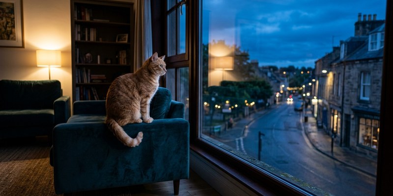 gato sofa ventana