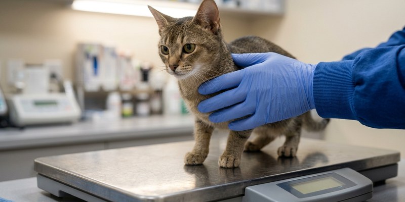 cat standing on clinical