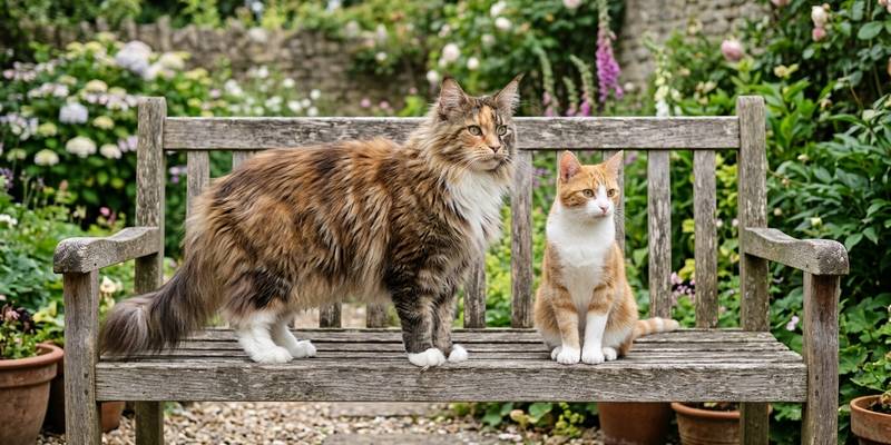 long haired cat standing