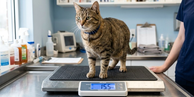 cat standing on pet