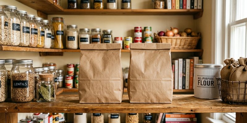 two kraft paper bags